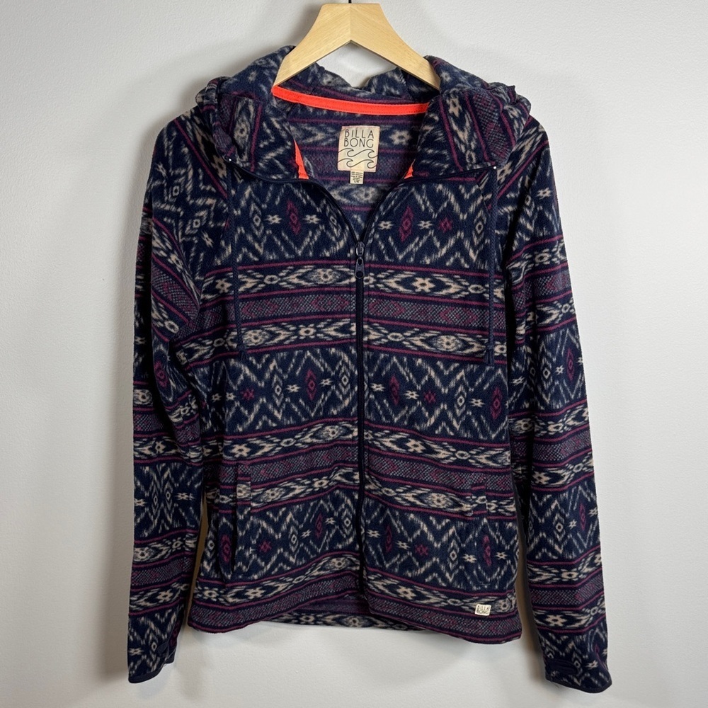 Billabong Baja Beach Zip-Up Hoodie Southwest Aztec Print Women’s Large